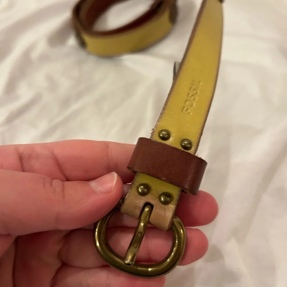Fossil Women’s Leather‎ Color Block Studded Belt 42.5”